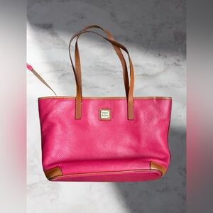 Dooney & Bourke Tote Bag Womens Pink Pebble Grain Leather Charleston Shopper